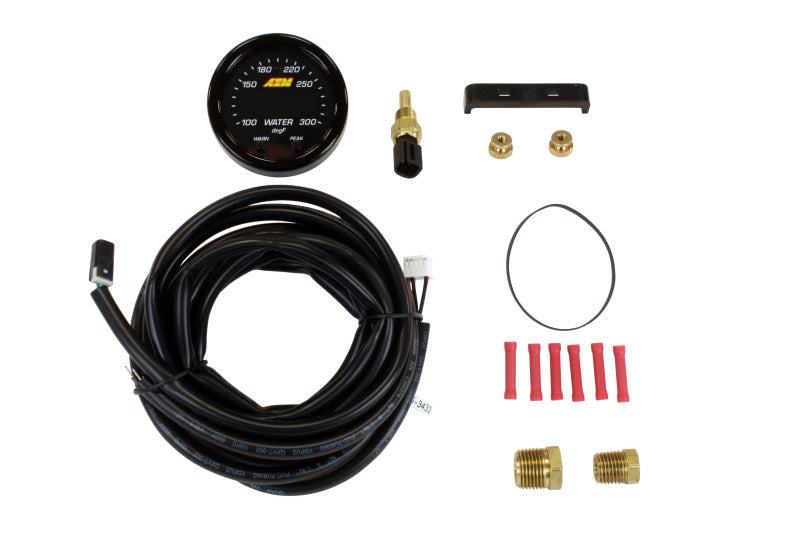 AEM X-Series Temperature 100-300F Gauge Kit (ONLY Black Bezel and Water Temp. Faceplate)