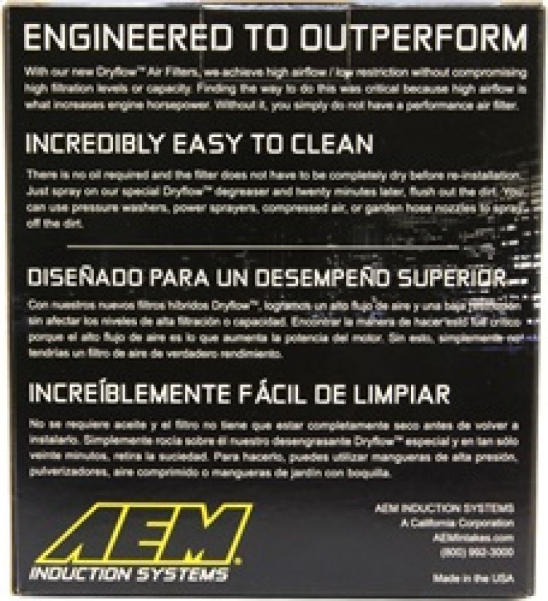 AEM 4.50 inch Short Neck 5 inch Element Filter Replacement