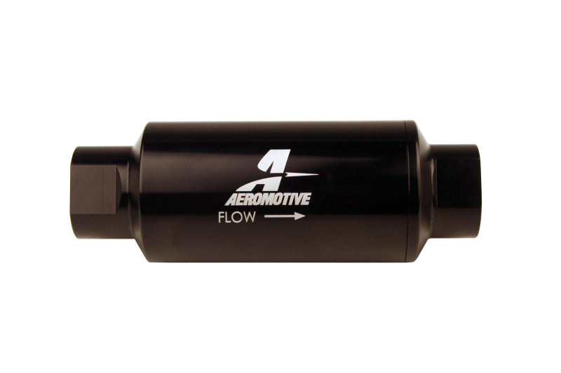 Aeromotive In-Line Filter 10AN 10 Micron Microglass Element Bright-Dip Black 2in OD